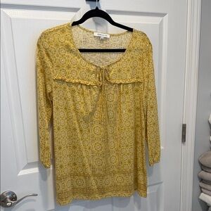 Rose & Olive Yellow Patterned Blouse